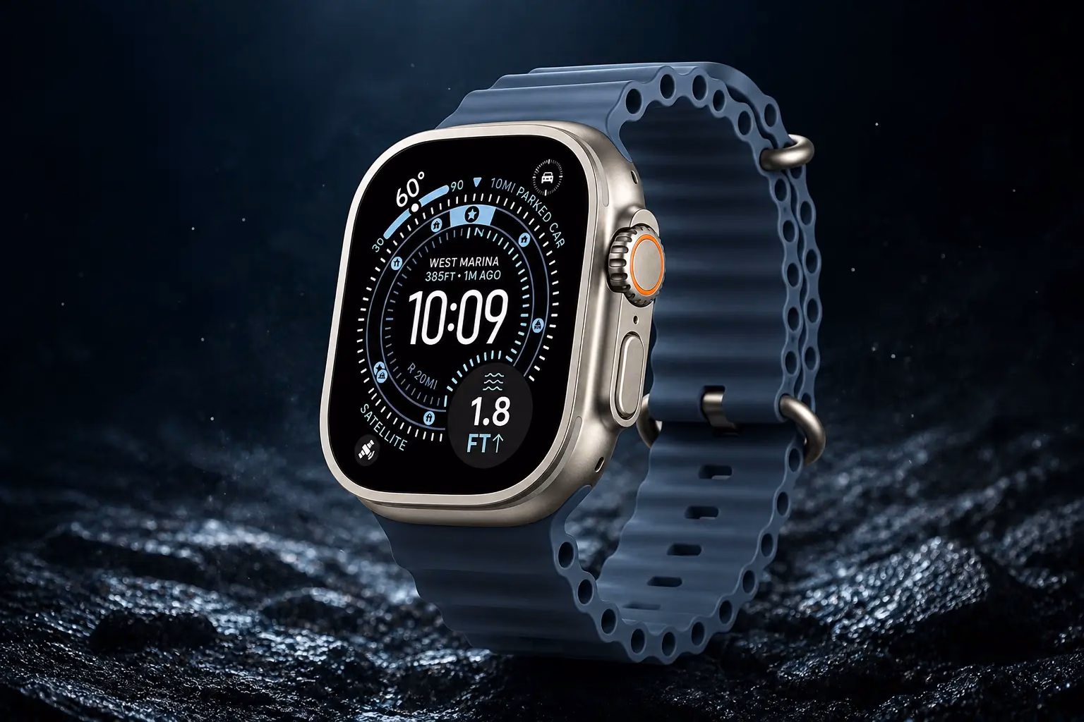 Apple Watch Ultra 3 49mm titanium case and Always-On Retina display