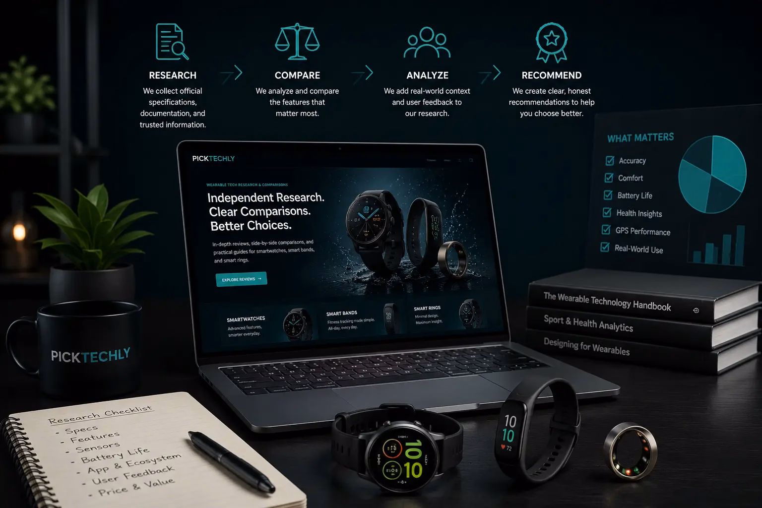 PickTechly wearable technology research and comparison process